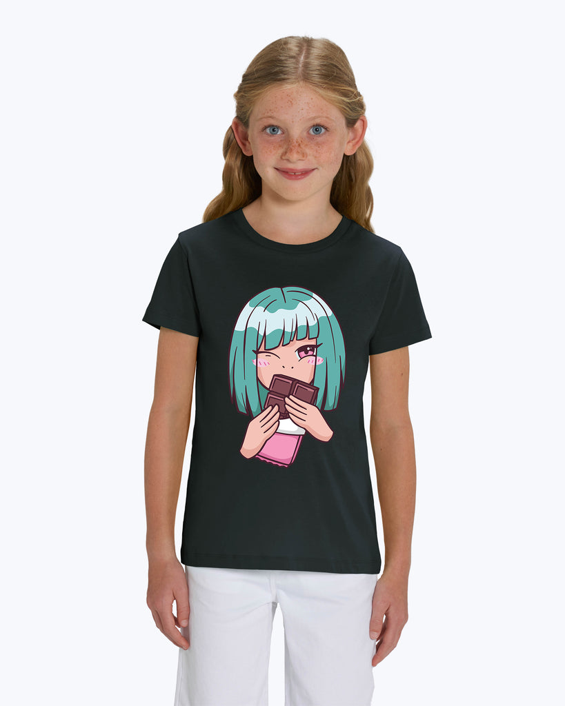 Kids T-Shirt Anime Girl Chocolate