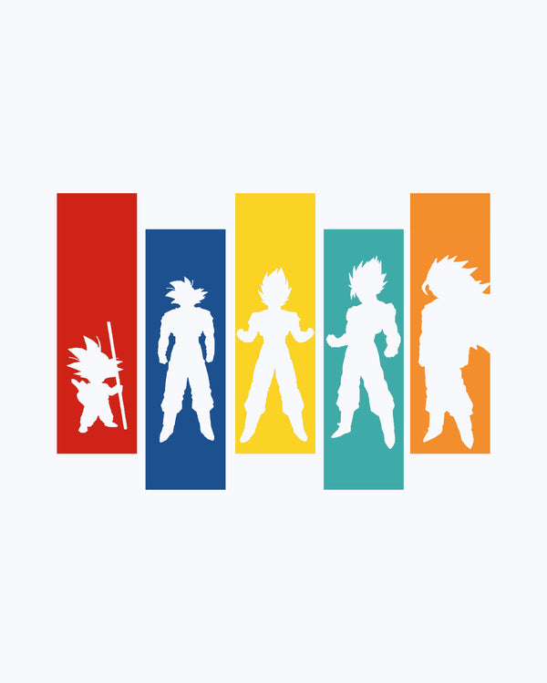 T-shirt Goku Different Forms