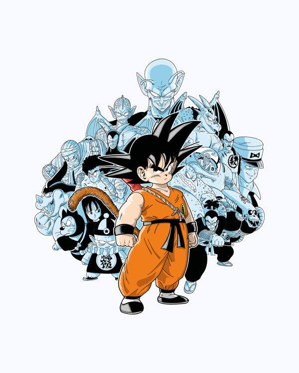 T-shirt Goku And Villians Manga