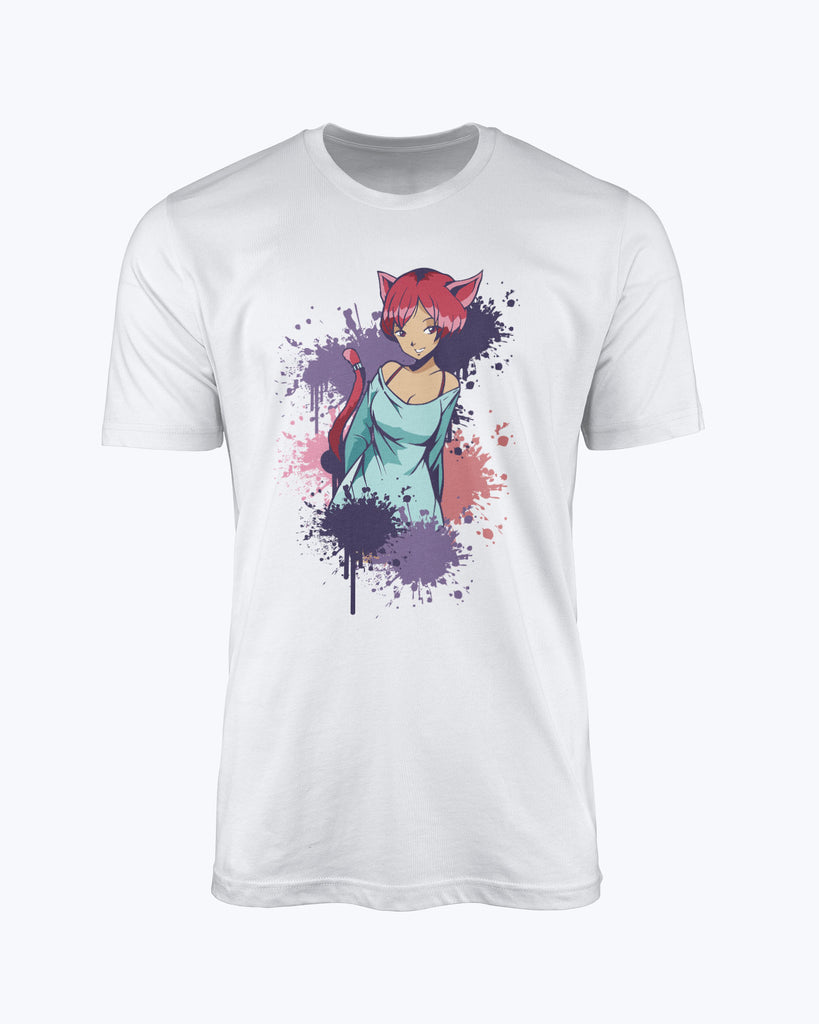 T-shirt Neko Girl Colourful Paint
