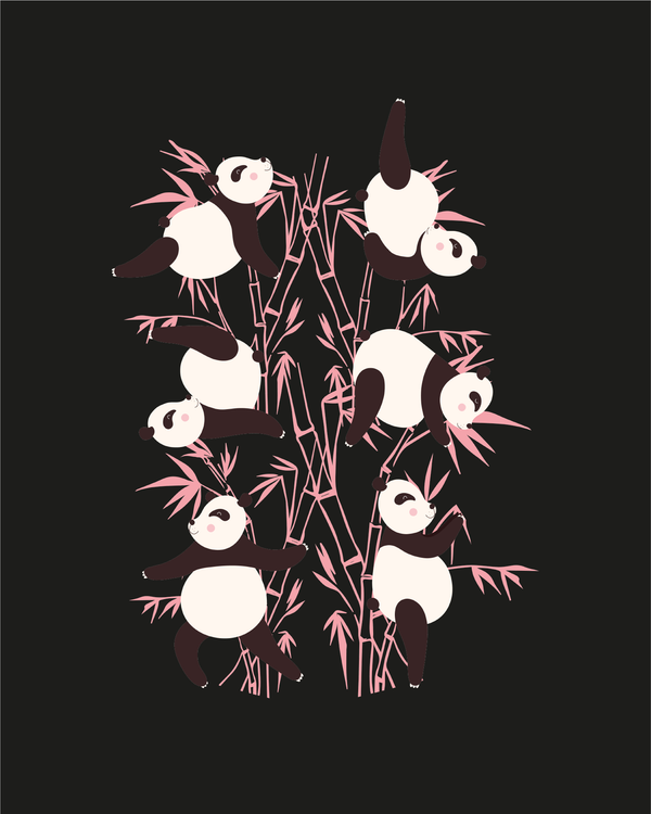 Kids T-Shirt Panda Climbing Bamboo