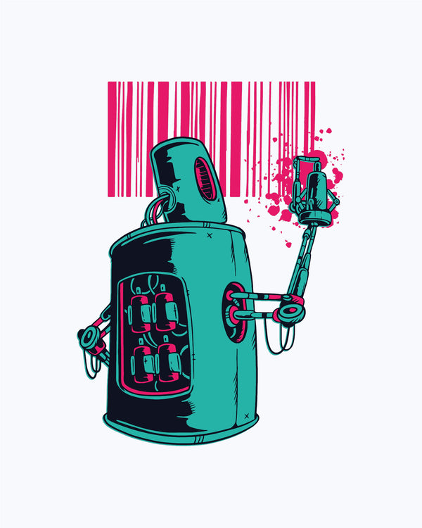 T-shirt Robot Grafitti