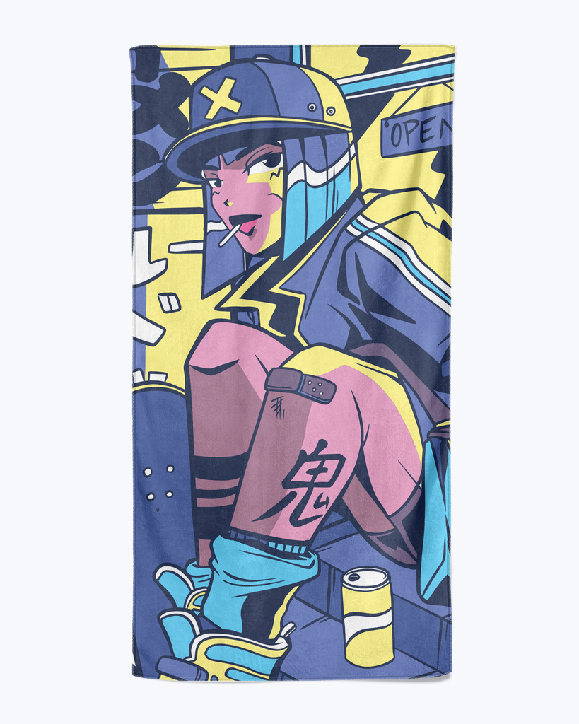 Handdoeken Urban Anime Girl Skate